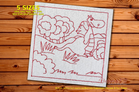 Dragon in Jungle Redwork: A Designer’s Review