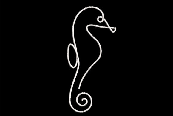 Review: Minimalistic One Line Seahorse for Modern Embroidery