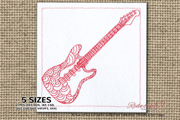 Reviewing Electric-Guitar Redwork for Etsy Shops
