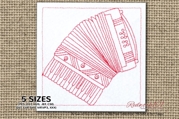 Reviewing Rossetti Piano Accordion Redwork for Sweatshirts
