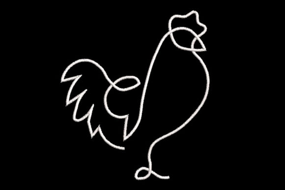 Reviewing the Minimalistic One Line Rooster for Modern Embroidery